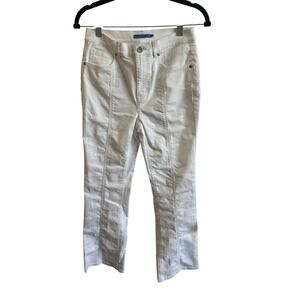J.Mclaughlin White Straight Denim Jeans Sz 2 Women’s Casual Nice! Tiny Dirt Spot